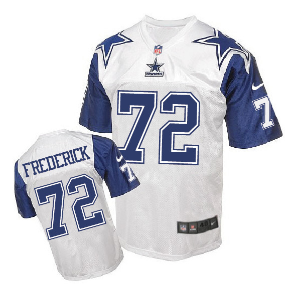 Dallas Cowboys #72 Travis Frederick White Throwback Jersey