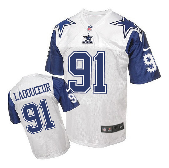 Dallas Cowboys #91 L.P. Ladouceur White Throwback Jersey Dallas Cowboys #91 L.P. Ladouceur White Throwback Jersey