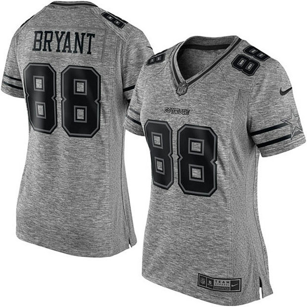 Women Dallas Cowboys #88 Dez Bryant Gridiron Gray Limited Jersey Women Dallas Cowboys #88 Dez Bryant Gridiron Gray Limited Jersey
