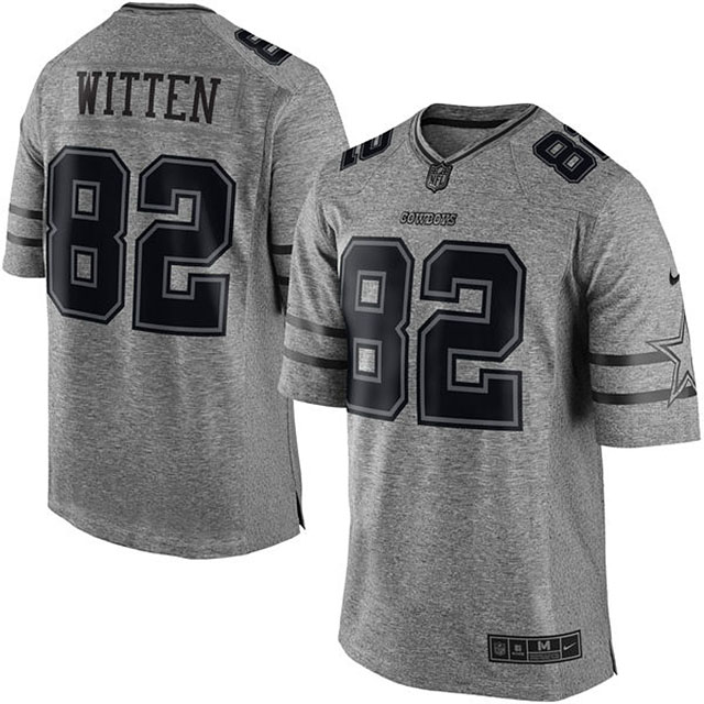 Dallas Cowboys #82 Jason Witten Gridiron Gray Limited Jersey