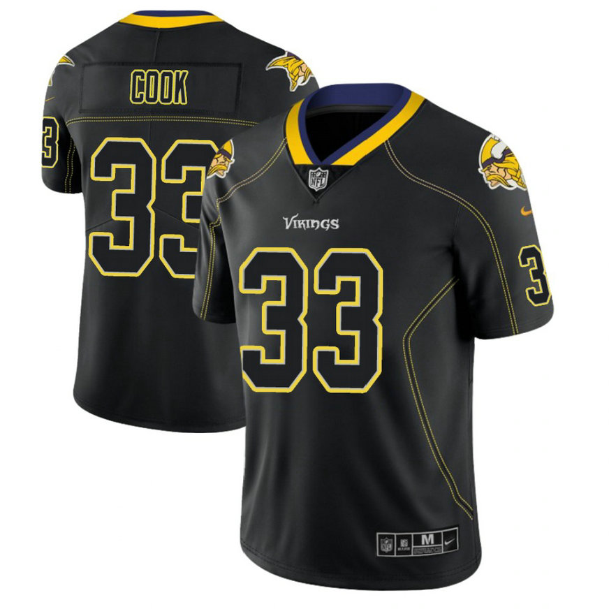 Minnesota Vikings #33 Dalvin Cook 2018 Lights Out Color Rush Limited Black Jersey