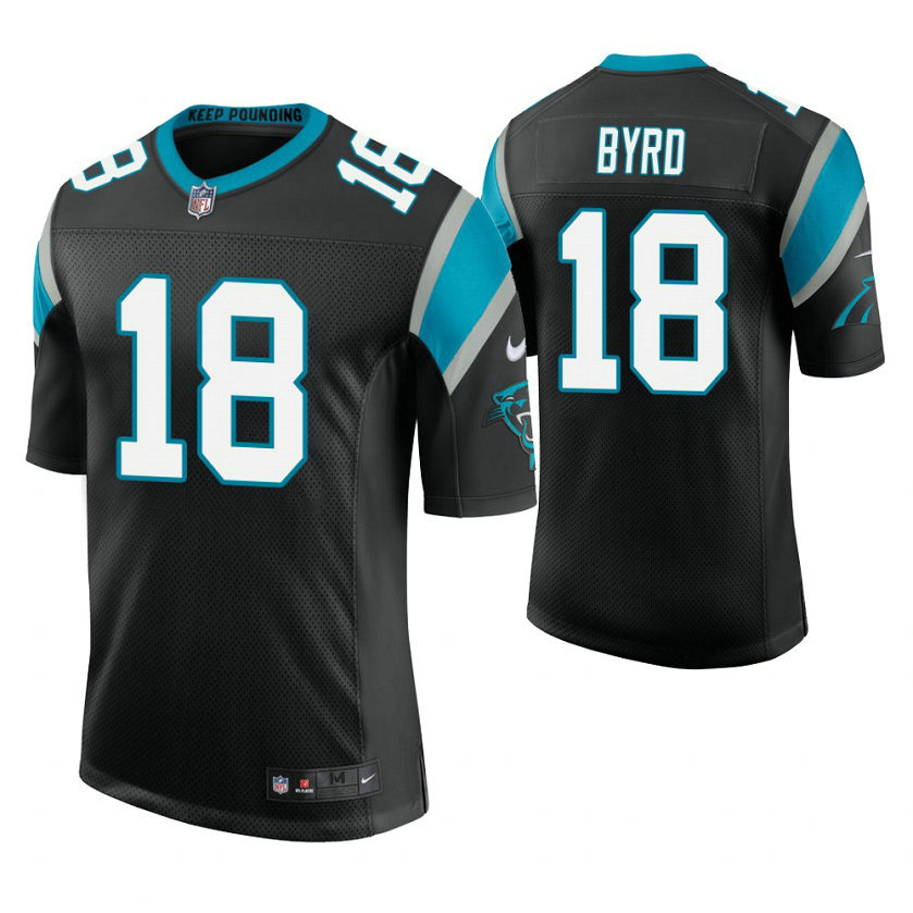 Carolina Panthers #18 Damiere Byrd Black Vapor Untouchable Limited Player Jersey Carolina Panthers #18 Damiere Byrd Black Vapor Untouchable Limited Player Jersey