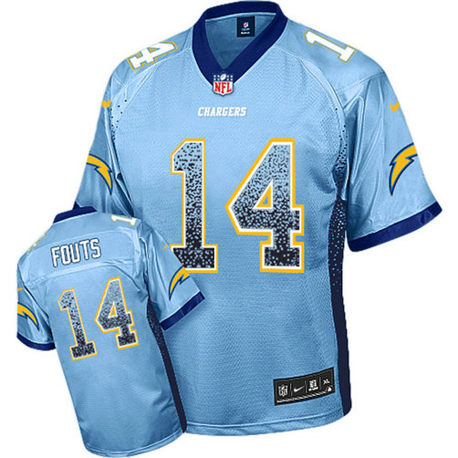 San Diego Chargers #14 Dan Fouts Blue Drift Fashion Jersey