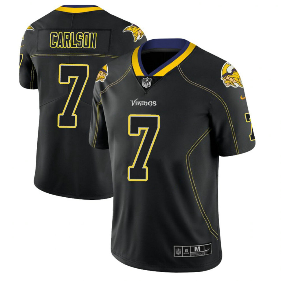 Minnesota Vikings #7 Daniel Carlson 2018 Lights Out Color Rush Limited Black Jersey Minnesota Vikings #7 Daniel Carlson 2018 Lights Out Color Rush Limited Black Jersey