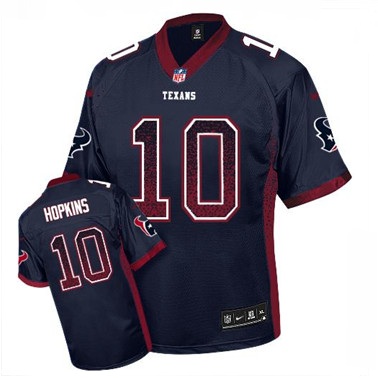 Houston Texans #10 DeAndre Hopkins Navy Blue Drift Fashion Jersey