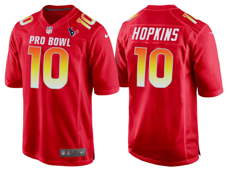 2018 Pro Bowl AFC Houston Texans #10 DeAndre Hopkins Red Game Jersey 2018 Pro Bowl AFC Houston Texans #10 DeAndre Hopkins Red Game Jersey