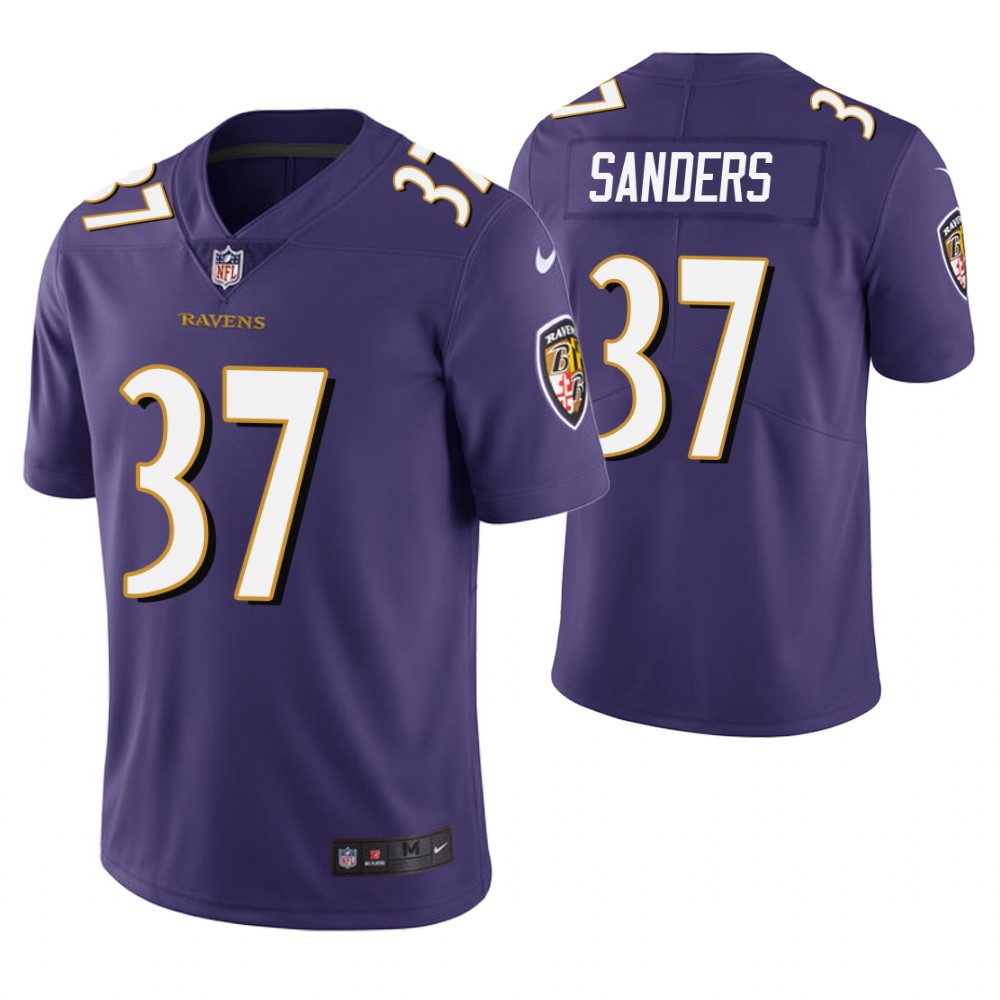 Baltimore Ravens #37 Deion Sanders Purple Vapor Untouchable Limited Retired Player Jersey