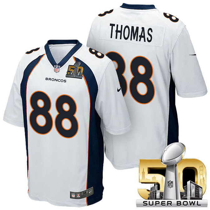 Denver Broncos #88 Demaryius Thomas White 2016 Super Bowl 50 Limited Jersey Denver Broncos #88 Demaryius Thomas White 2016 Super Bowl 50 Limited Jersey