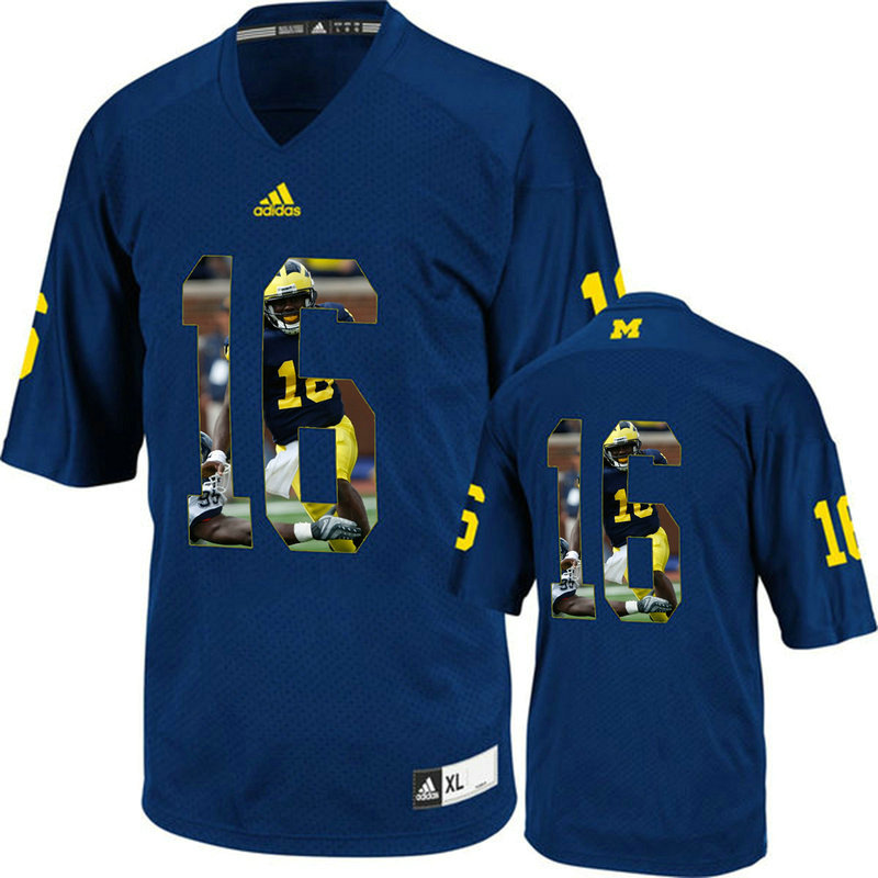 Denard Robinson #6 Michigan Wolverines Navy Blue College Football Jersey Denard Robinson #6 Michigan Wolverines Navy Blue College Football Jersey