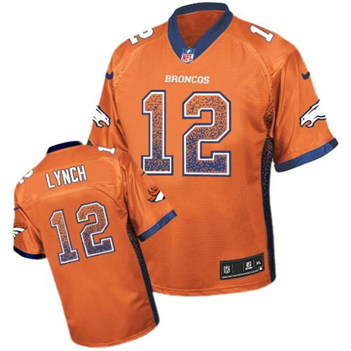 Denver Broncos #12 Paxton Lynch Orange Drift Fashion Jersey