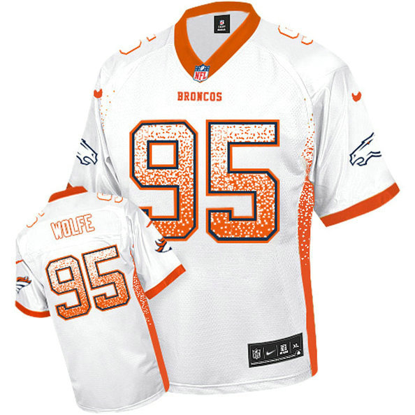 Denver Broncos #95 Derek Wolfe White Drift Fashion Jersey