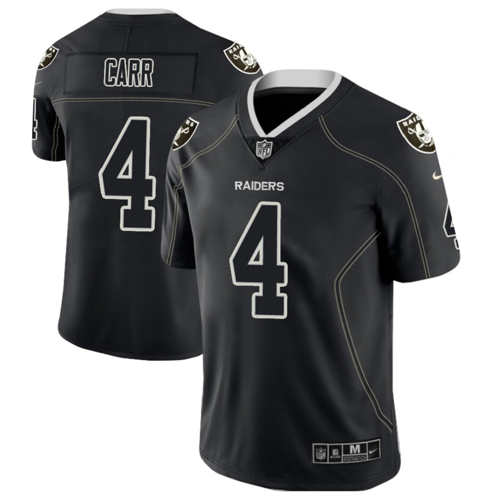 Oakland Raiders #4 Derek Carr 2018 Lights Out Color Rush Limited Black Jersey