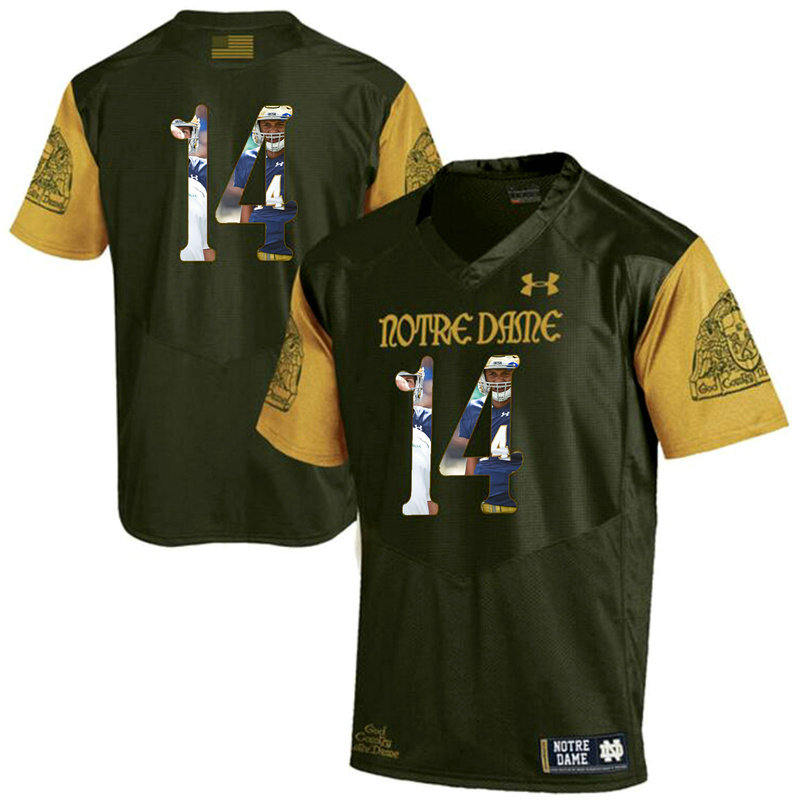 DeShone Kizer #14 Notre Dame Fighting Irish Olive College Football Jersey DeShone Kizer #14 Notre Dame Fighting Irish Olive College Football Jersey