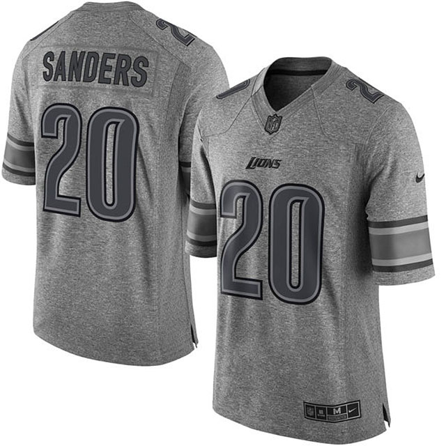 Detroit Lions #20 Barry Sanders Gridiron Gray Limited Jersey