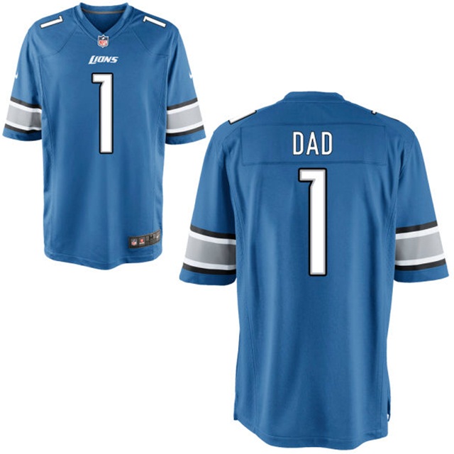 Detroit Lions Blue #1 Dad Jersey - Father's Day