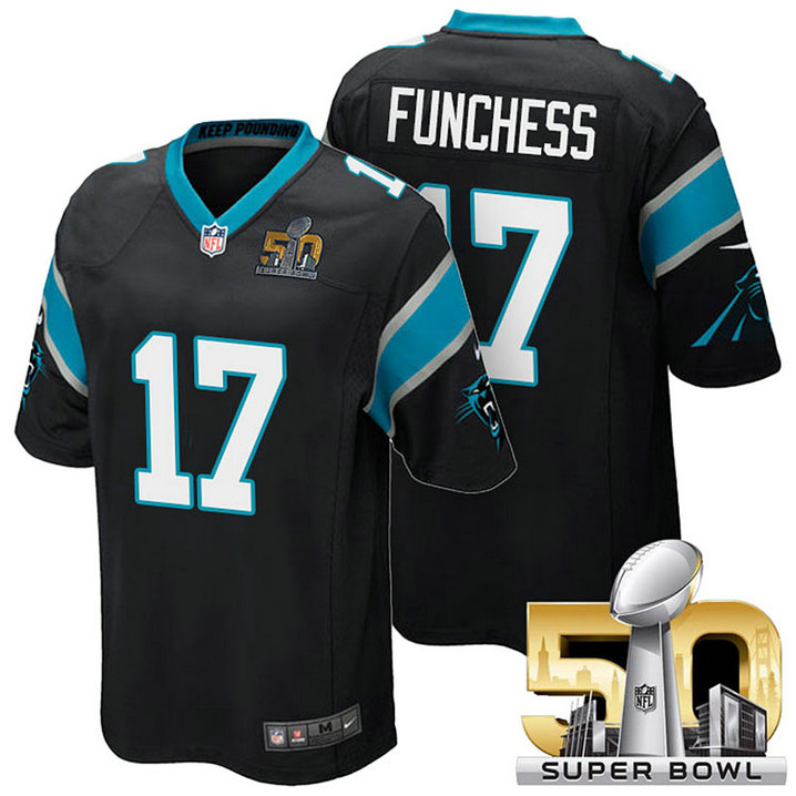 Carolina Panthers #17 Devin Funchess Black 2016 Super Bowl 50 Limited Jersey Carolina Panthers #17 Devin Funchess Black 2016 Super Bowl 50 Limited Jersey