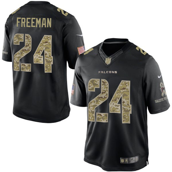 Atlanta Falcons #24 Devonta Freeman Black Salute To Service Jersey