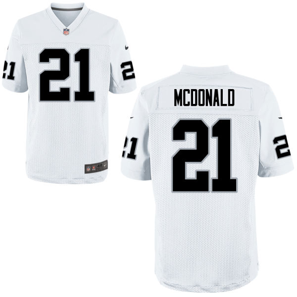 Oakland Raiders #21 Dexter McDonald White Elite Jersey