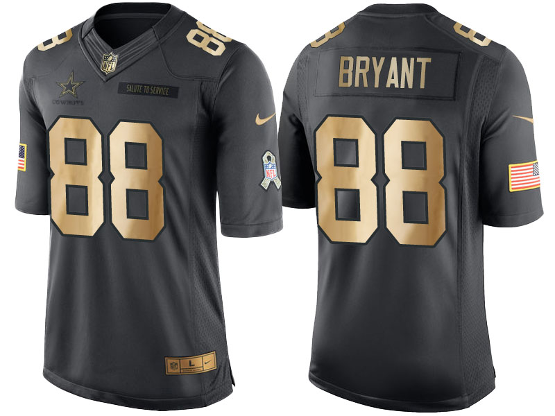 Cowboys #88 Dez Bryant Anthracite 2016 Christmas Gold Salute to Service Jersey Cowboys #88 Dez Bryant Anthracite 2016 Christmas Gold Salute to Service Jersey