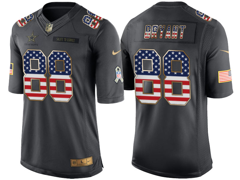 Dallas Cowboys #88 Dez Bryant Anthracite Salute to Service USA Flag Fashion Jersey Dallas Cowboys #88 Dez Bryant Anthracite Salute to Service USA Flag Fashion Jersey
