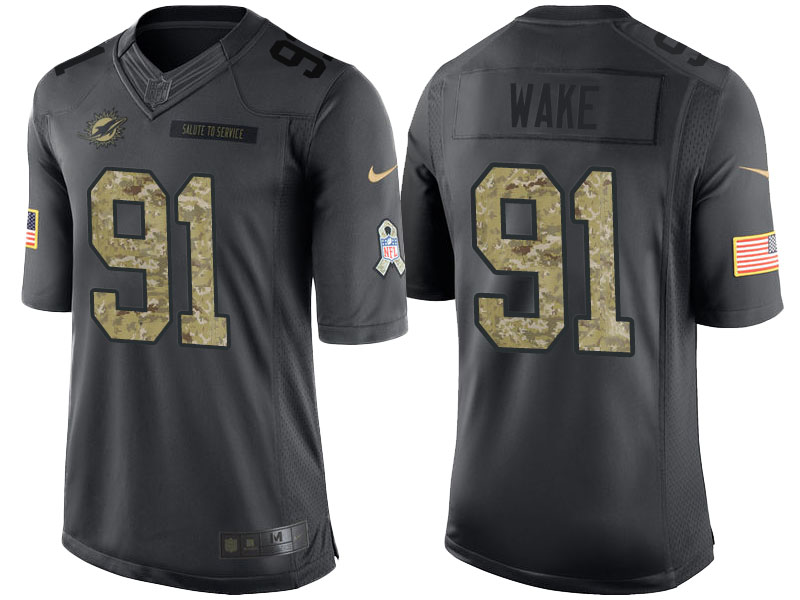 Miami Dolphins #91 Cameron Wake Camo Anthracite 2016 Salute to Service Limited Jersey Miami Dolphins #91 Cameron Wake Camo Anthracite 2016 Salute to Service Limited Jersey