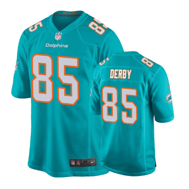 Youth Miami Dolphins #85 A. J. Derby Aqua New 2018 Game Jersey Youth Miami Dolphins #85 A. J. Derby Aqua New 2018 Game Jersey
