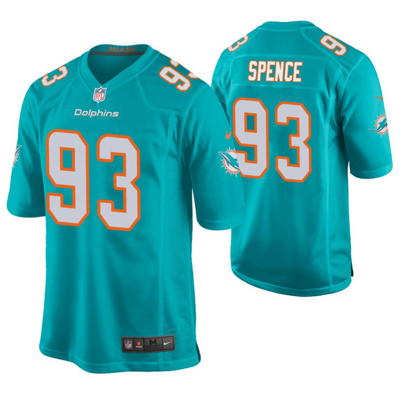 Miami Dolphins #93 Akeem Spence Aqua New 2018 Game Jersey Miami Dolphins #93 Akeem Spence Aqua New 2018 Game Jersey
