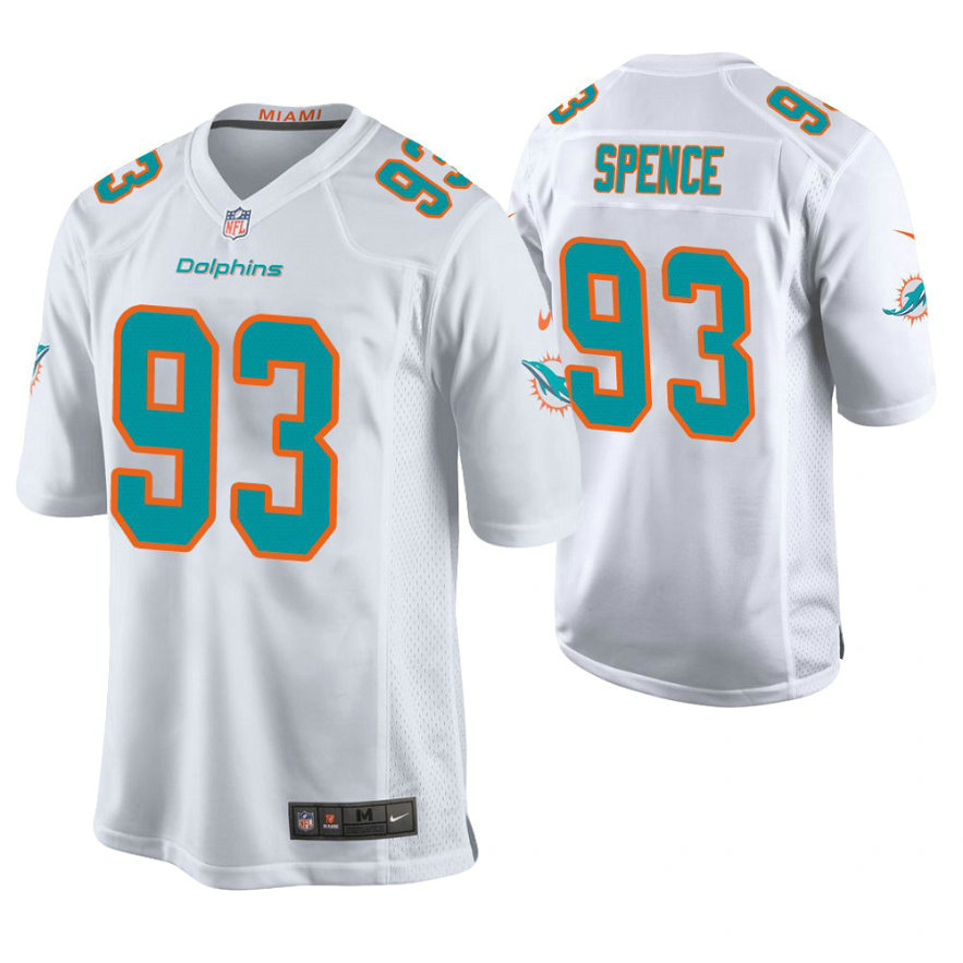 Miami Dolphins #93 Akeem Spence White New 2018 Game Jersey Miami Dolphins #93 Akeem Spence White New 2018 Game Jersey