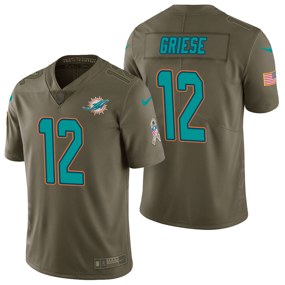 Miami Dolphins #12 Bob Griese Olive 2017 Salute to Service Limited Jersey Miami Dolphins #12 Bob Griese Olive 2017 Salute to Service Limited Jersey