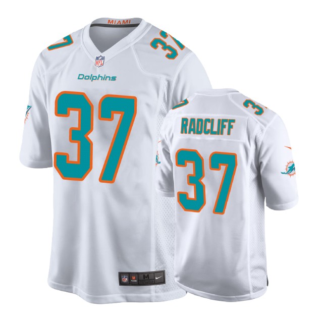 Miami Dolphins #37 Brandon Radcliff White New 2018 Game Jersey Miami Dolphins #37 Brandon Radcliff White New 2018 Game Jersey