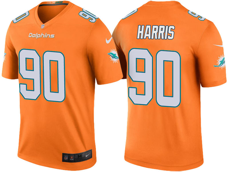 Miami Dolphins #90 Charles Harris Orange Color Rush Legend Jersey Miami Dolphins #90 Charles Harris Orange Color Rush Legend Jersey