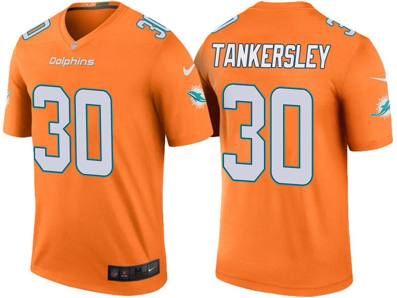 Miami Dolphins #30 Cordrea Tankersley Orange Color Rush Legend Jersey Miami Dolphins #30 Cordrea Tankersley Orange Color Rush Legend Jersey