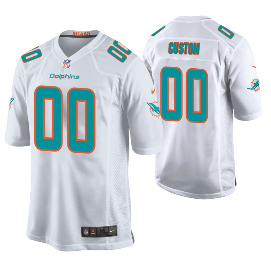Miami Dolphins White Game Customized Jersey Miami Dolphins White Game Customized Jersey