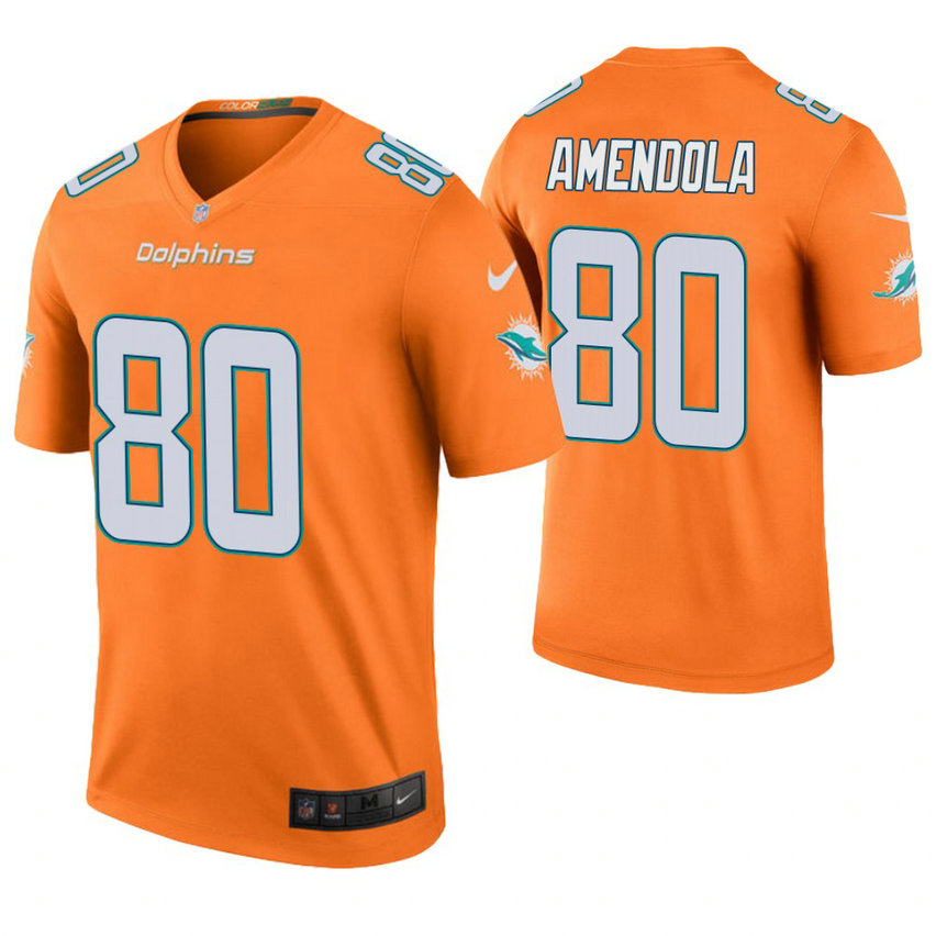 Miami Dolphins #80 Danny Amendola Orange Color Rush Legend Jersey Miami Dolphins #80 Danny Amendola Orange Color Rush Legend Jersey