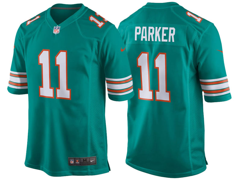 Youth Miami Dolphins #11 DeVante Parker Aqua Game Jersey