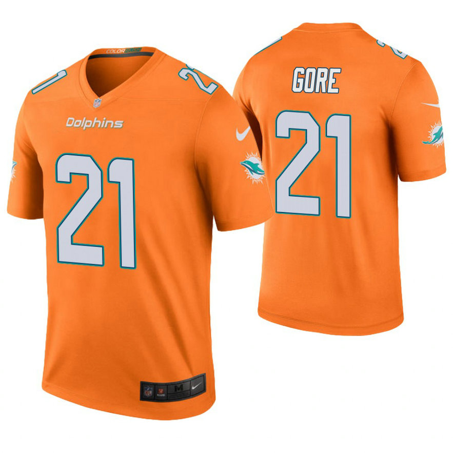 Miami Dolphins #21 Frank Gore Orange Color Rush Legend Jersey Miami Dolphins #21 Frank Gore Orange Color Rush Legend Jersey