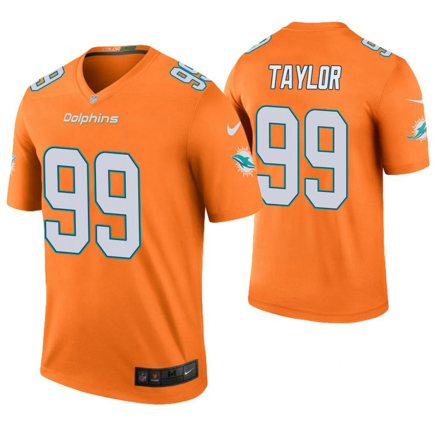 Miami Dolphins #99 Jason Taylor Orange Color Rush Legend Jersey Miami Dolphins #99 Jason Taylor Orange Color Rush Legend Jersey