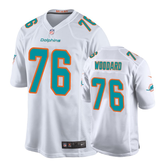 Youth Miami Dolphins #76 Jonathan Woodard White New 2018 Game Jersey