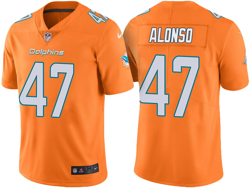 Miami Dolphins #47 Kiko Alonso Orange Vapor Untouchable Color Rush Limited Jersey