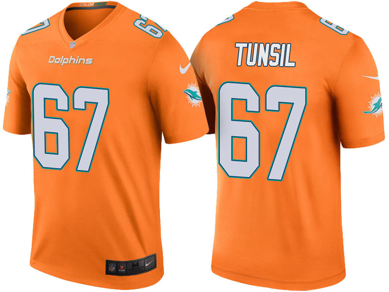 Miami Dolphins #67 Laremy Tunsil Orange Color Rush Legend Jersey Miami Dolphins #67 Laremy Tunsil Orange Color Rush Legend Jersey