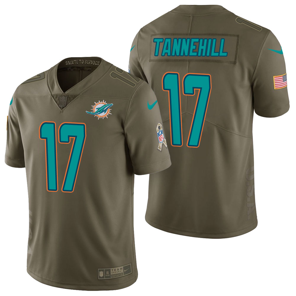 Miami Dolphins #17 Ryan Tannehill Olive 2017 Salute to Service Limited Jersey