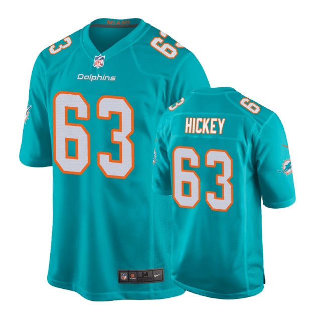Miami Dolphins #63 Sean Hickey Aqua New 2018 Game Jersey