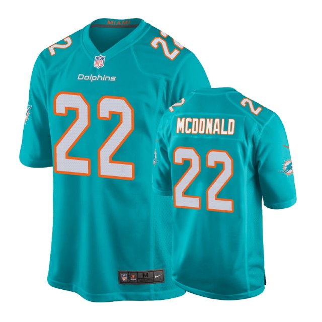 Miami Dolphins #22 T. J. McDonald Aqua New 2018 Game Jersey Miami Dolphins #22 T. J. McDonald Aqua New 2018 Game Jersey