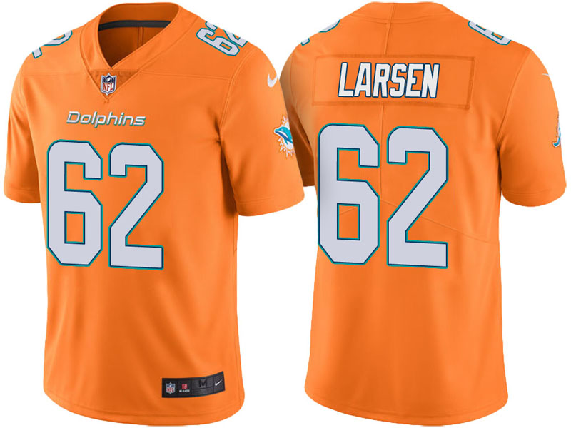 Miami Dolphins #62 Ted Larsen Orange Vapor Untouchable Color Rush Limited Jersey Miami Dolphins #62 Ted Larsen Orange Vapor Untouchable Color Rush Limited Jersey