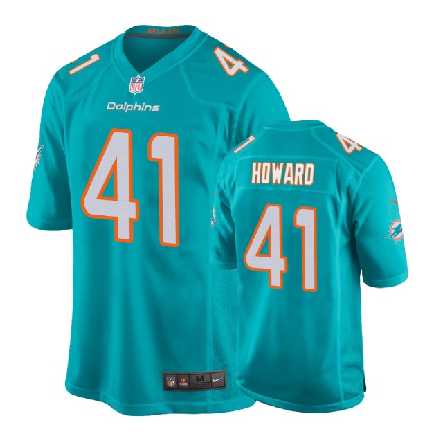 Miami Dolphins #41 Tracy Howard Aqua New 2018 Game Jersey Miami Dolphins #41 Tracy Howard Aqua New 2018 Game Jersey