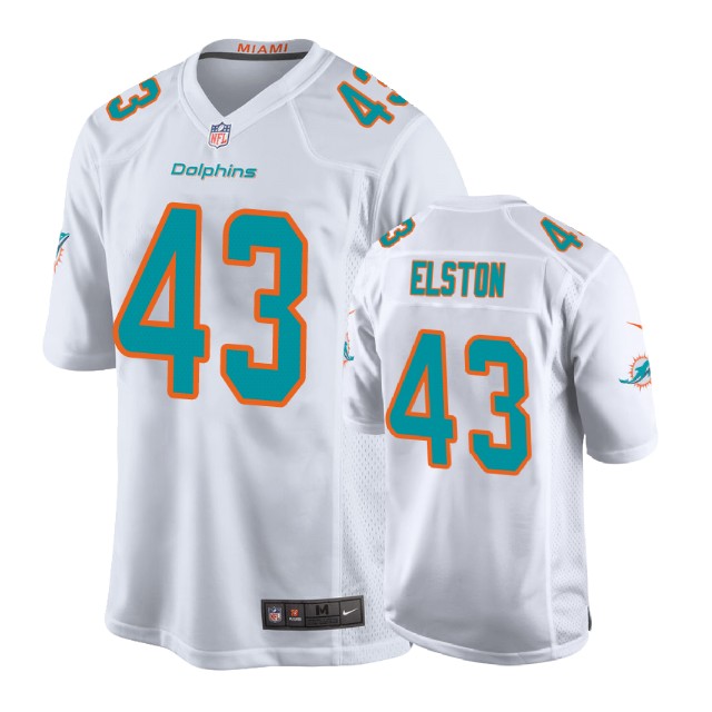 Youth Miami Dolphins #43 Trae Elston White New 2018 Game Jersey