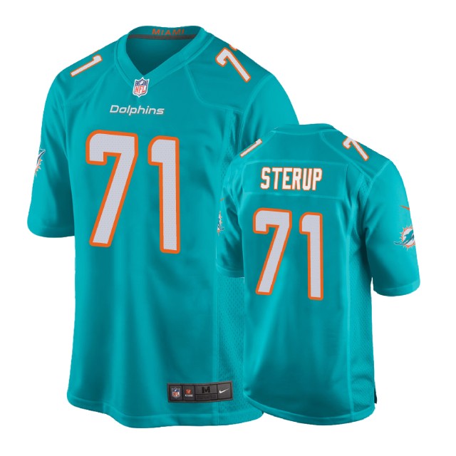 Youth Miami Dolphins #71 Zach Sterup Aqua New 2018 Game Jersey