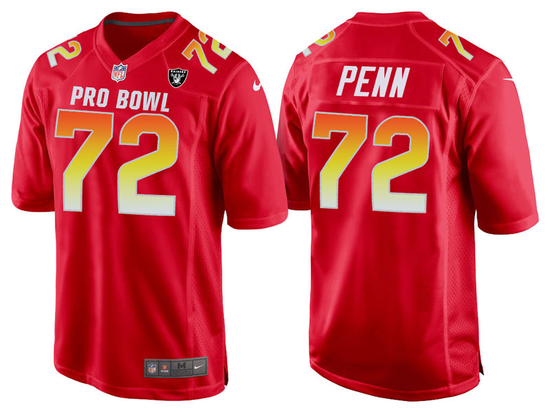 2018 Pro Bowl AFC Oakland Raiders #72 Donald Penn Red Game Jersey 2018 Pro Bowl AFC Oakland Raiders #72 Donald Penn Red Game Jersey