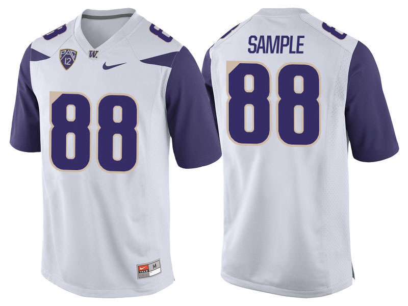 Drew Sample #88 Washington Huskies White College Football Jersey Drew Sample #88 Washington Huskies White College Football Jersey