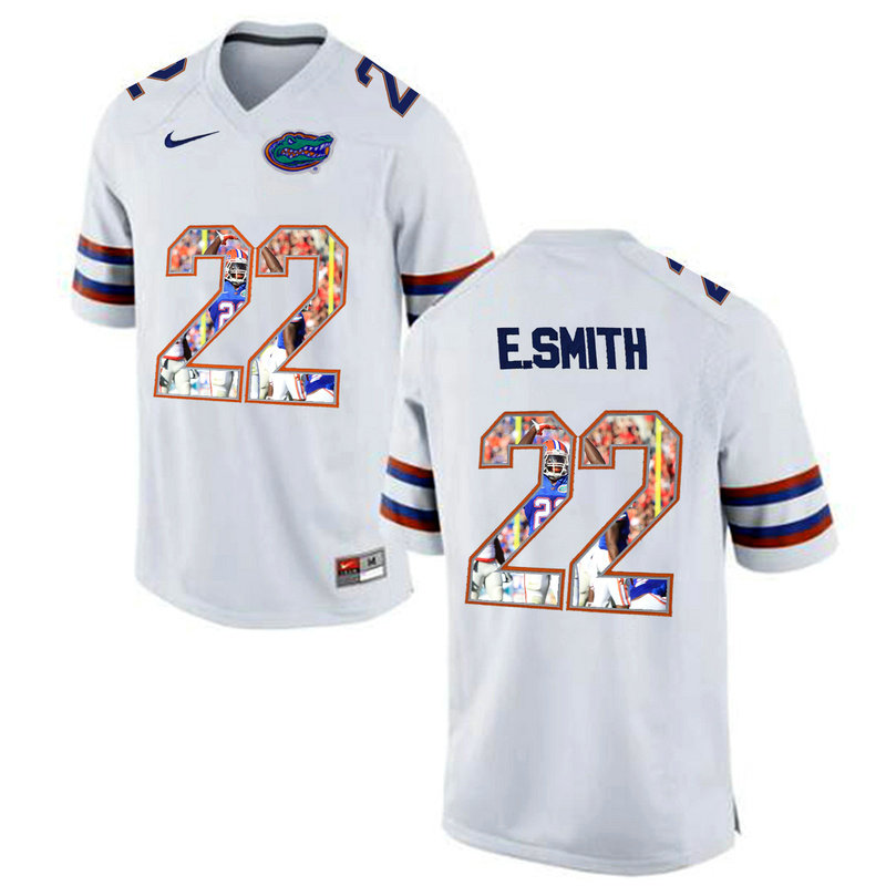 E.Smith #22 Florida Gators White College Football Jersey E.Smith #22 Florida Gators White College Football Jersey